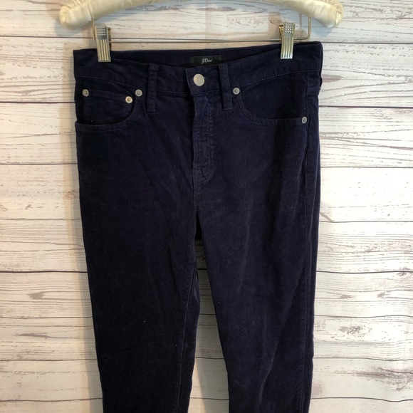 J. Crew Toothpick High Rise 9” navy corduroy Jeans - Picture 4 of 7